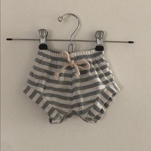 Gray and white striped jersey knit bloomers